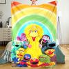 Sesame Street Theme Printed Blanket - Perfect for Couch, Bed, Travel & Outdoor Use | Machine Washable, Cozy & Durable.