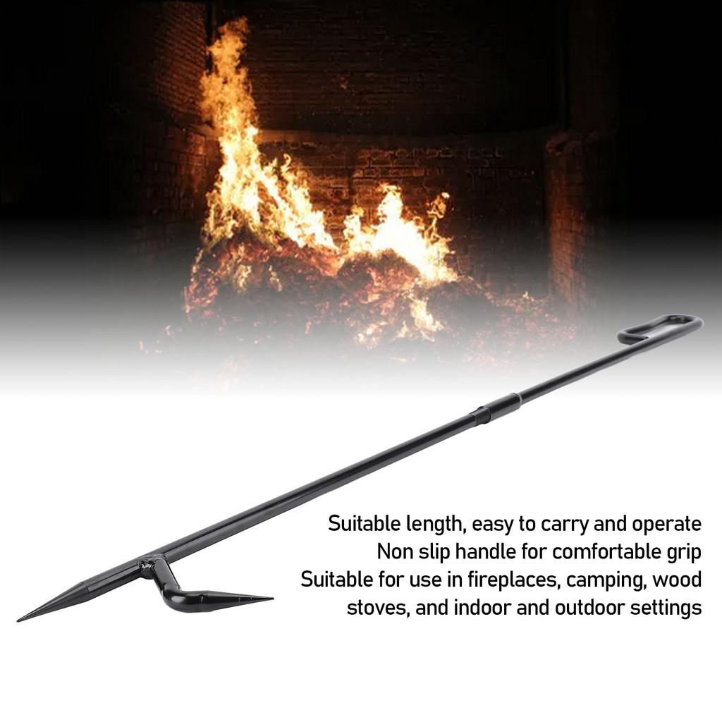Heavy Duty Fire Poker Metal Steel Fireplace Fire Pit Poker Campfire Long Fire Pit Poker Stick for Camping Outdoor Use