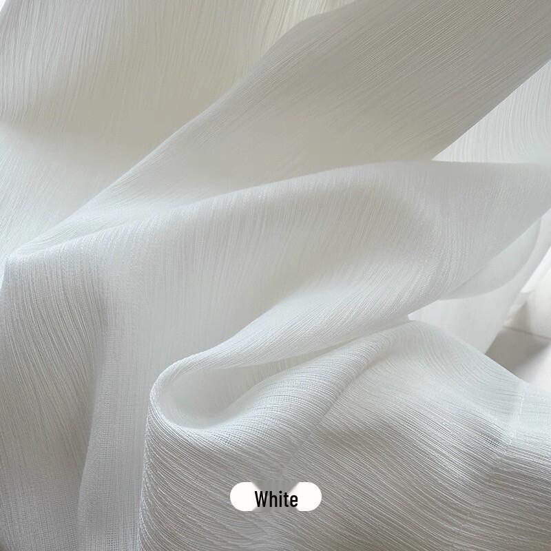 2026 Modern Style Sheer Gauze Curtains - Light-Filtering, Privacy-Safe, Sun Protection for Living Room, Bay, and Balcony Windows, White