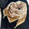 Magnetic Closure Neck Scarf for Women Soft Lightweight Square Patterned Fashionable Neck Wrap with Decorative Metal Beads Suitable for Daily Wear