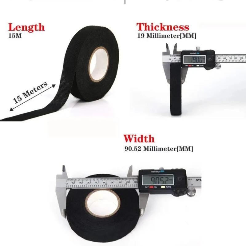 15 Meter Heat-resistant Flame Retardant Tape Coroplast Adhesive Cloth Tape For Car Cable Harness Wiring Loom Protection