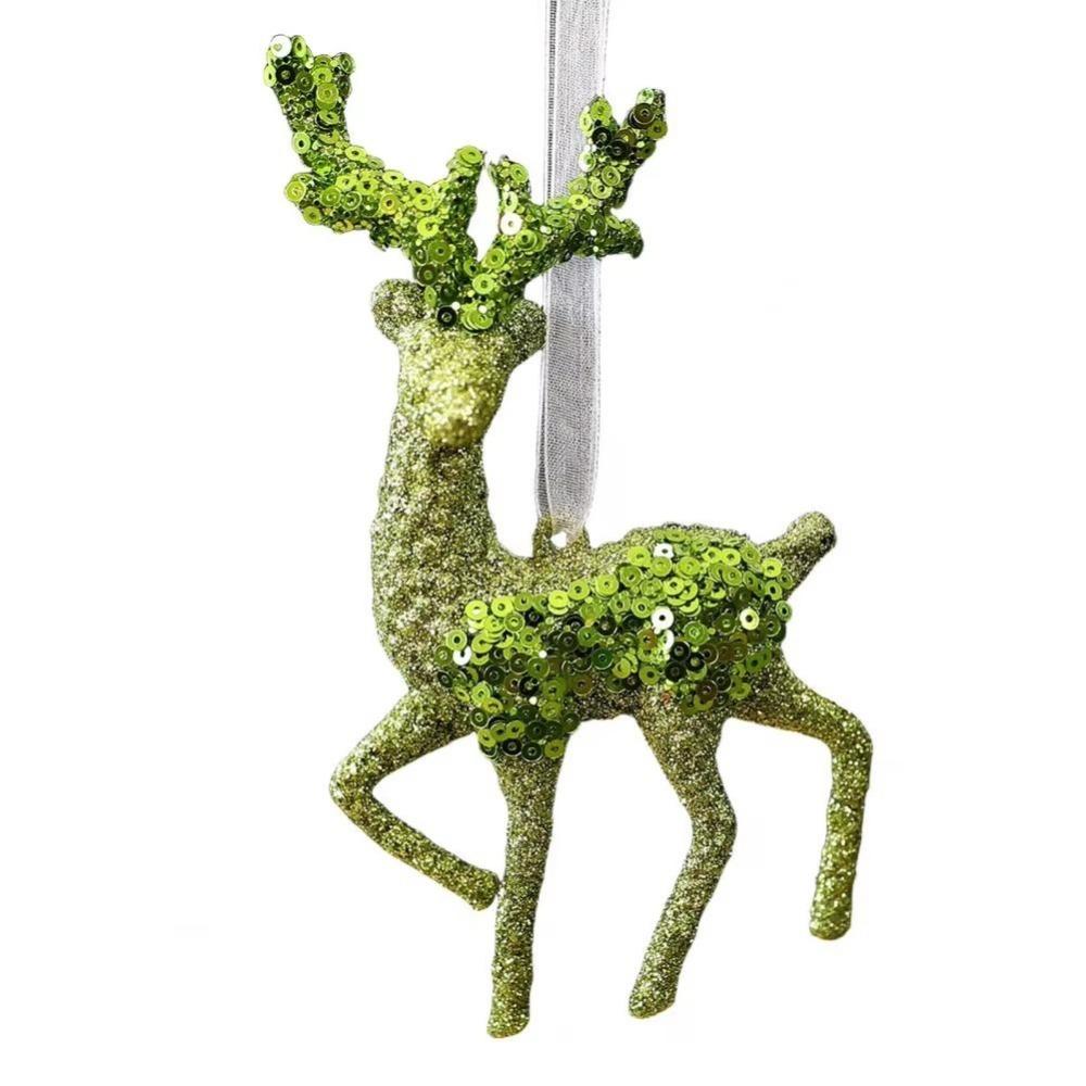 Sparkle Powder Snowflake Elk Ballet Girl Pendants Gold Sequins Christmas Decorations  Navidad Gifts