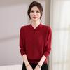 Middle-aged and Elderly Women's Spring and Autumn Temperament Sweater New Mother Autumn National Wind Sweater Fashion Bottoming Shirt