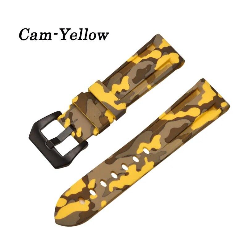 Universal 20mm 22mm 24mm 26mm Silikon Armband Camouflage Gummi Armband Sport Ersatz Uhr Band für männer Handgelenk Band