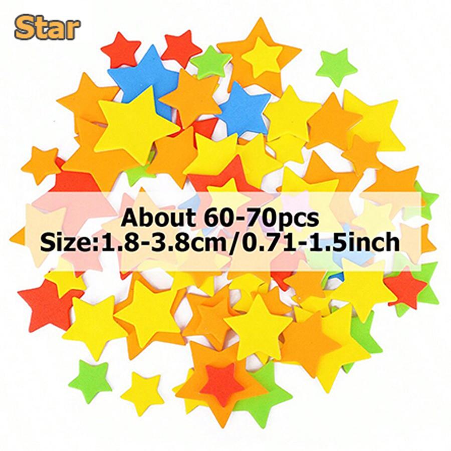 

15-70pcs/Pack EVA Sponge Patch Stickers with Adhesive Backing Color Heart Flower Number Self-AdhesiveDIY Diary Graffiti Stickers звезда