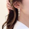 Korean light luxury temperament diamond-encrusted pearl long fringed earrings, earrings, fashion trend personalized earrings