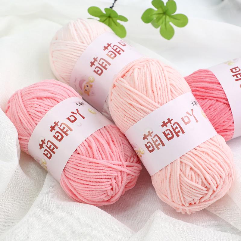 Medium Thick Chenille Yarn for Handmade Crochet Bags & Dolls