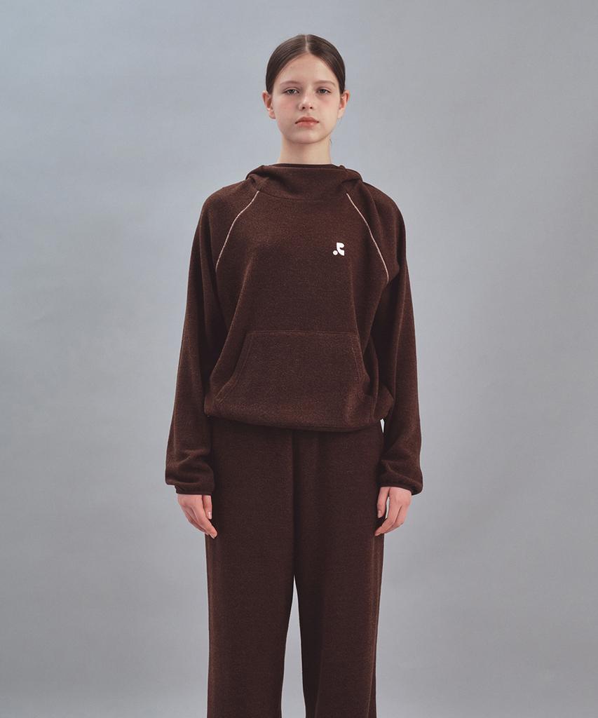 REST&RECREATION Stitch Knit Hoodie - Brown