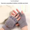 Outdoor Winter Half Finger Gloves Plush Warm Touchscreen Gloves Thickened Imitation Cashmere Flip Cover Gloves For Women Men