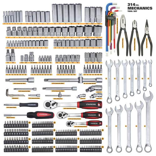 STARWORK TRUE MECHANIC Professional 314-Piece Mechanics Tool Set & Socket Set (Metric)