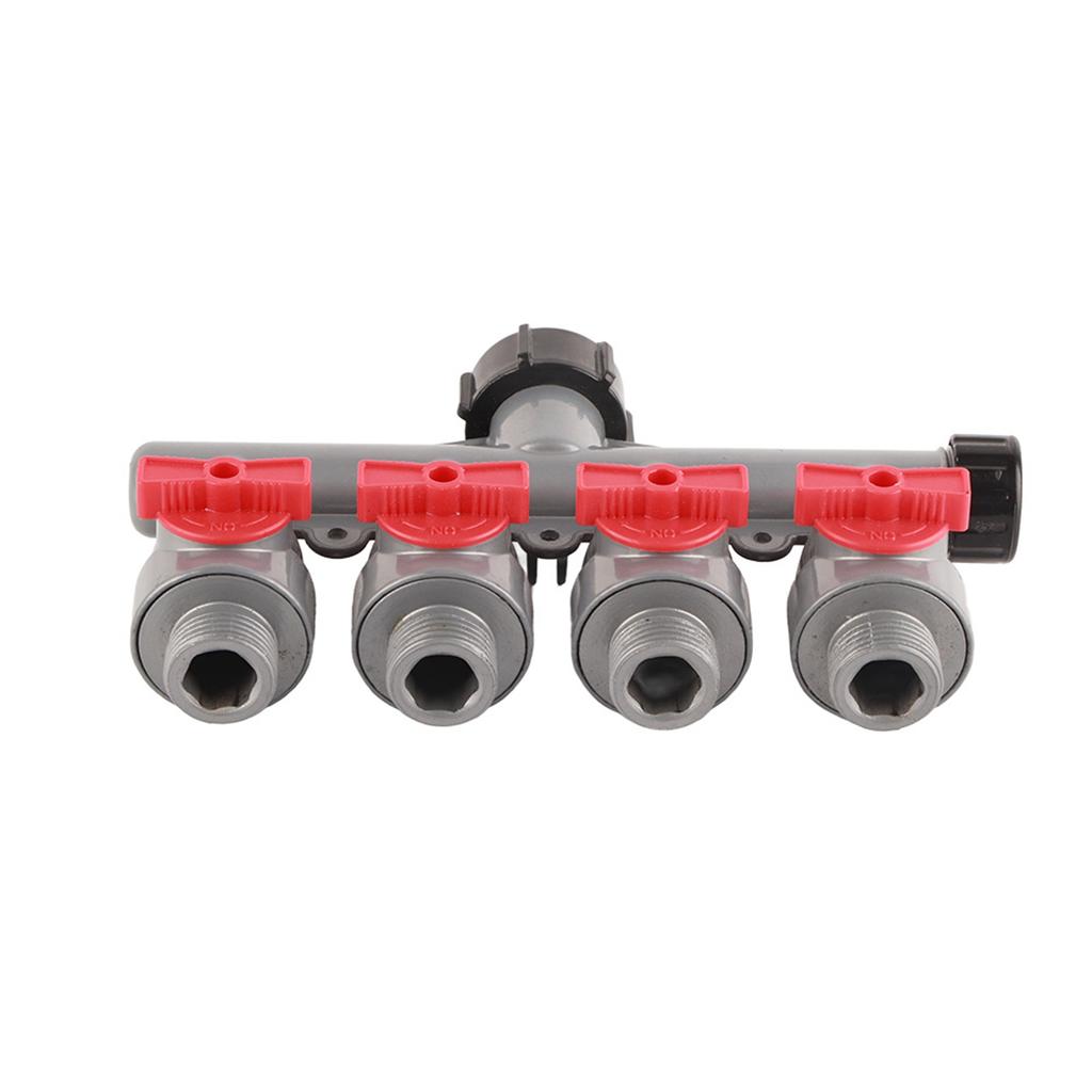 G3 4in Zinc Alloy 4 Way Water Faucet Splitter Connector Adapter Valve Garden Accessories