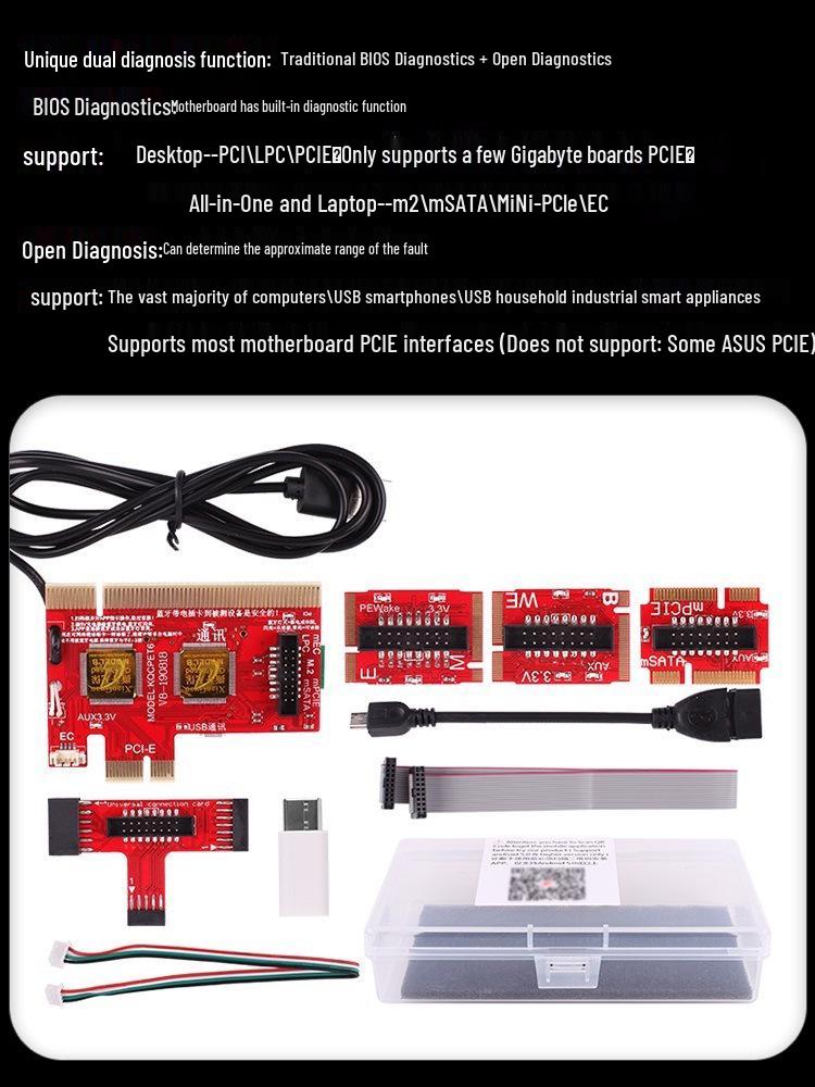 V8 Diagnostic Card: PCIE Computer Motherboard Repair & USB Fault Detection Tool