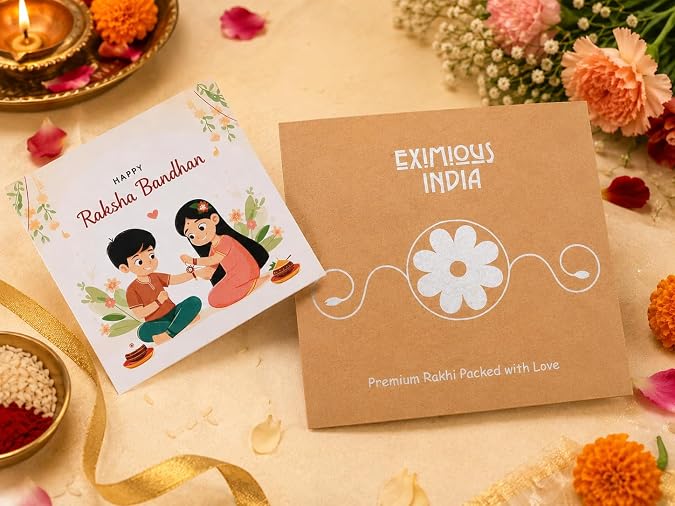 Rakhi for Brother Set of 3 Designer Floral Rakhis for Brother with Beads and Thread, Traditional Handmade Raksha Bandhan Rakhi Combo Pack, Decorative