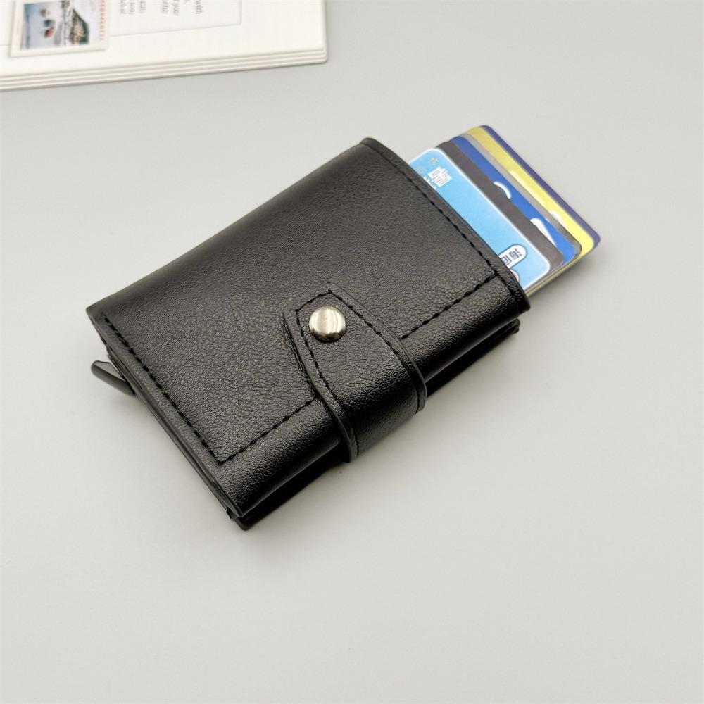

Fashion Anti Thief Men s Wallet Solid Color Multifunctional Credit Card Holder Automatic Pop-up Slim Cardholder Men чёрный