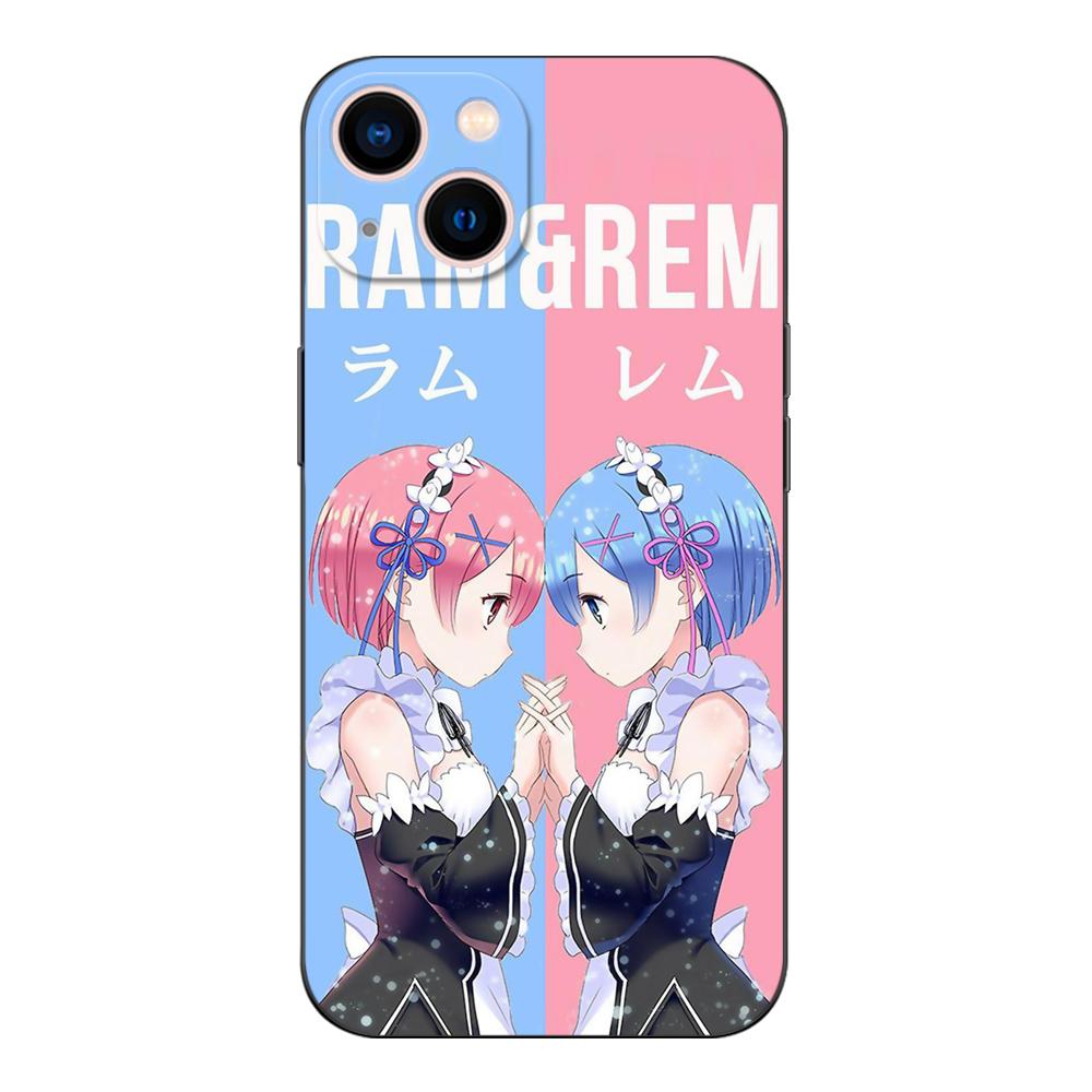 Black Tpu Case For Google Pixel 4 4A 4XL 5 5A 5XL 6 6A 7 PRO Cover Ram Rem Anime Cartoon