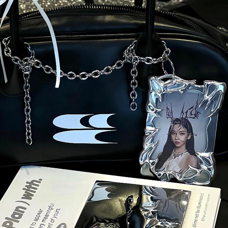 Electroplate Photocard Holder Kpop Photo Card Frame Idol Photo Display Stand Kpop Photo Card Protector Storage Packaging Box