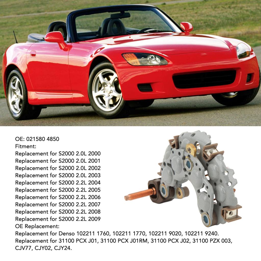 Alternator Rectifier Robust Scratch Resistant Aluminium Alloy 021580 4850 Replacement for S2000 2.0L 2000 To 2009