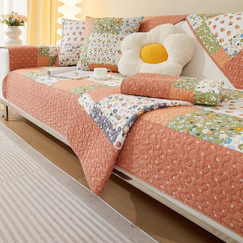 Sofa Cushion Four Seasons Universal Cushion Non-Slip Sofa Cover Simple High-Grade Washed Cotton Fabric Backrest Cover Cloth