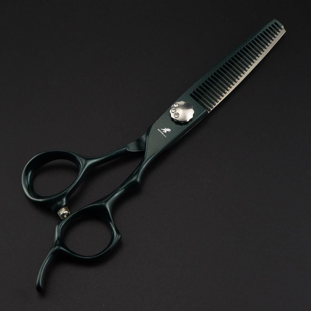6.0 Inch Green Paint, Neptune Hair Scissors Straight Cutting Teeth Scissors Thin Cutting Hair Salon Special Foreign Trade Explosion