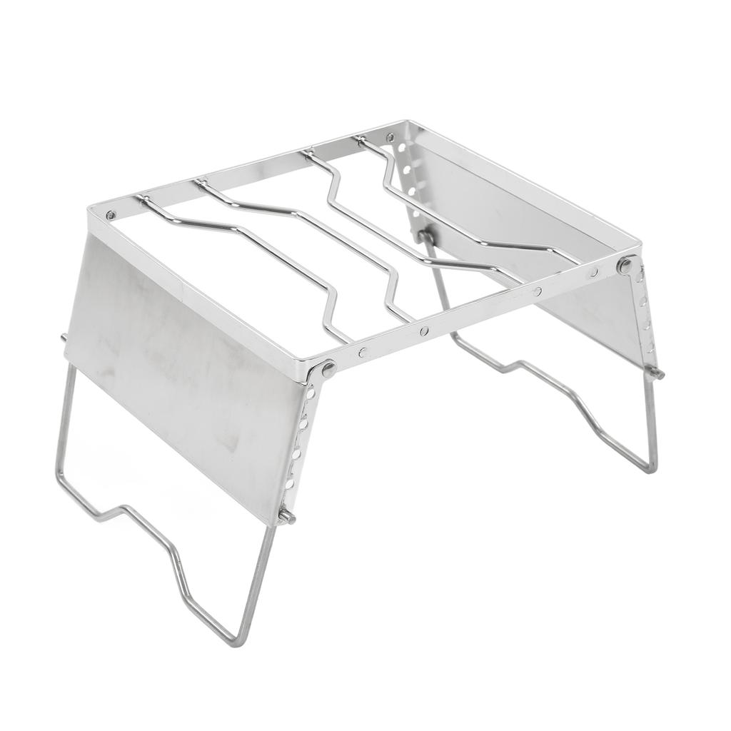 Mini Barbecue Grill Stainless Steel Foldable Camping Grill Grate with Wind Screen for Garden