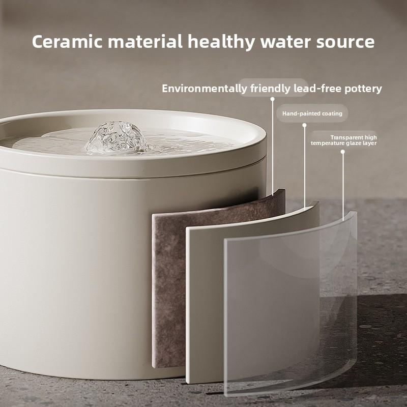 Cat Automatic Water Dispenser, Flowing Silent Circulation Filtration Ceramic Water Feeder, Pet Supplies