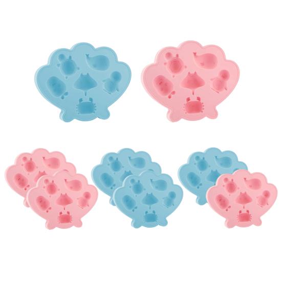 Ocean Animal Silicone Ice Cube Tray Food-Grade Flexible Mold for Seashell Turtle Whale Shapes Easy-Release Fun Ice Maker for Cocktails