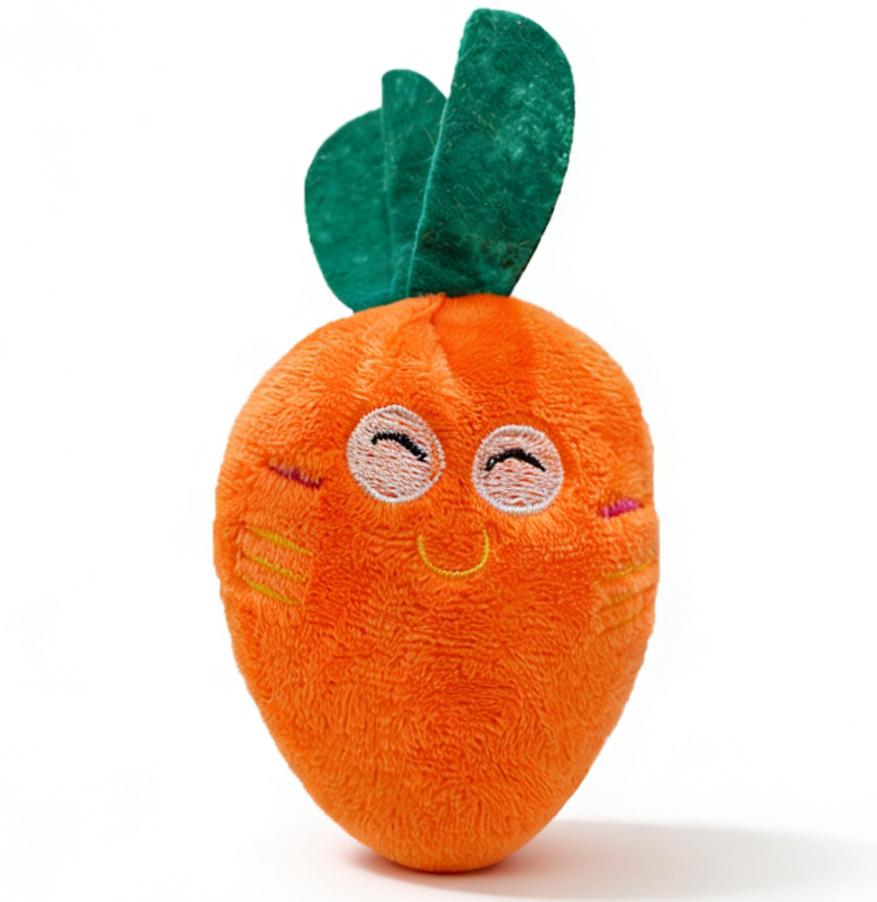 Carrot Squeaky Pet Toy - Plush Interactive Toy For Dogs & Cats Entertainment A