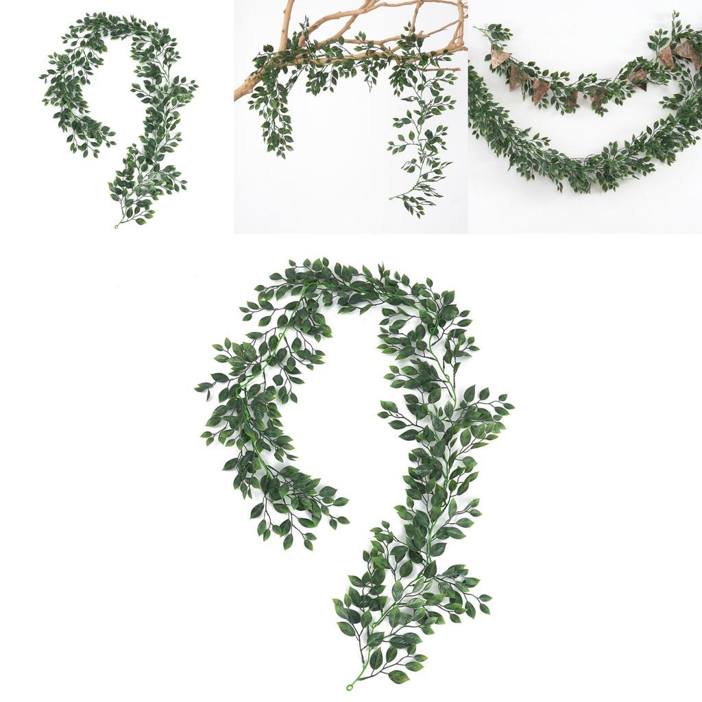 Banyan Leavesfake Botanical Vine With Silk Leaves For Home Office Wall Decor