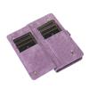 For iPhone 16 Pro Case Zipper Pocket 9 Card Slots PU Leather Phone Cover with Wrist Strap