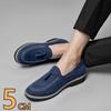 Fashion Genuine Leather Handmade Men Casual Elevator Loafers 5cm Hidden Inner Height Increase Slip-On Comfortable Driving Shoes Moccasin
