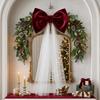 Mesh Tulle Large Velvet Christmas Bow Ornaments Christmas Wreaths Bow  Home Decor