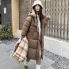 Down jacket women's winter clothing medium and long thick 2024 new 90 duck down hooded fashion coat coat