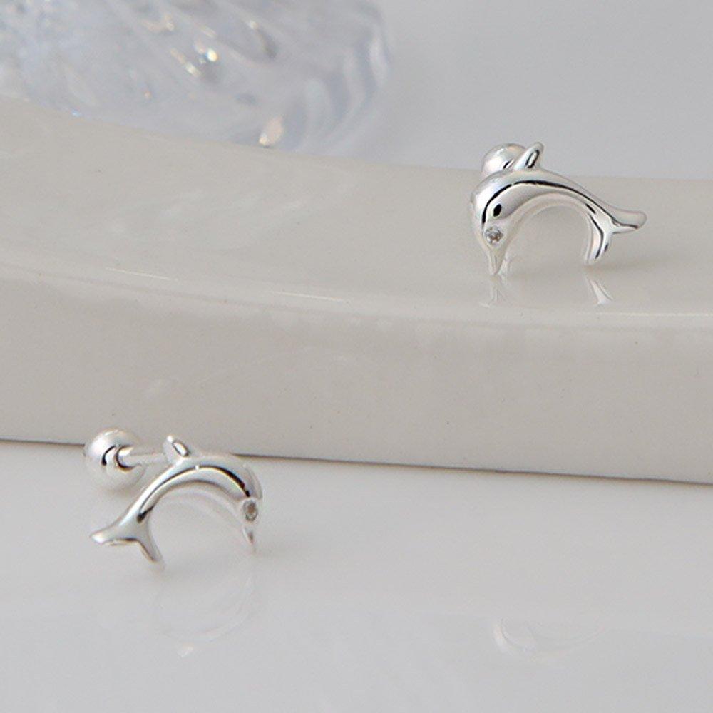 925 Silver Dolphin Piercing Pair Set