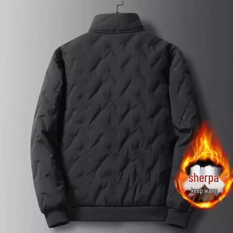 Men's Plus Size Lambswool Cotton Jacket - Velvet, Thick, Warm, Loose Fit for Autumn and Winter