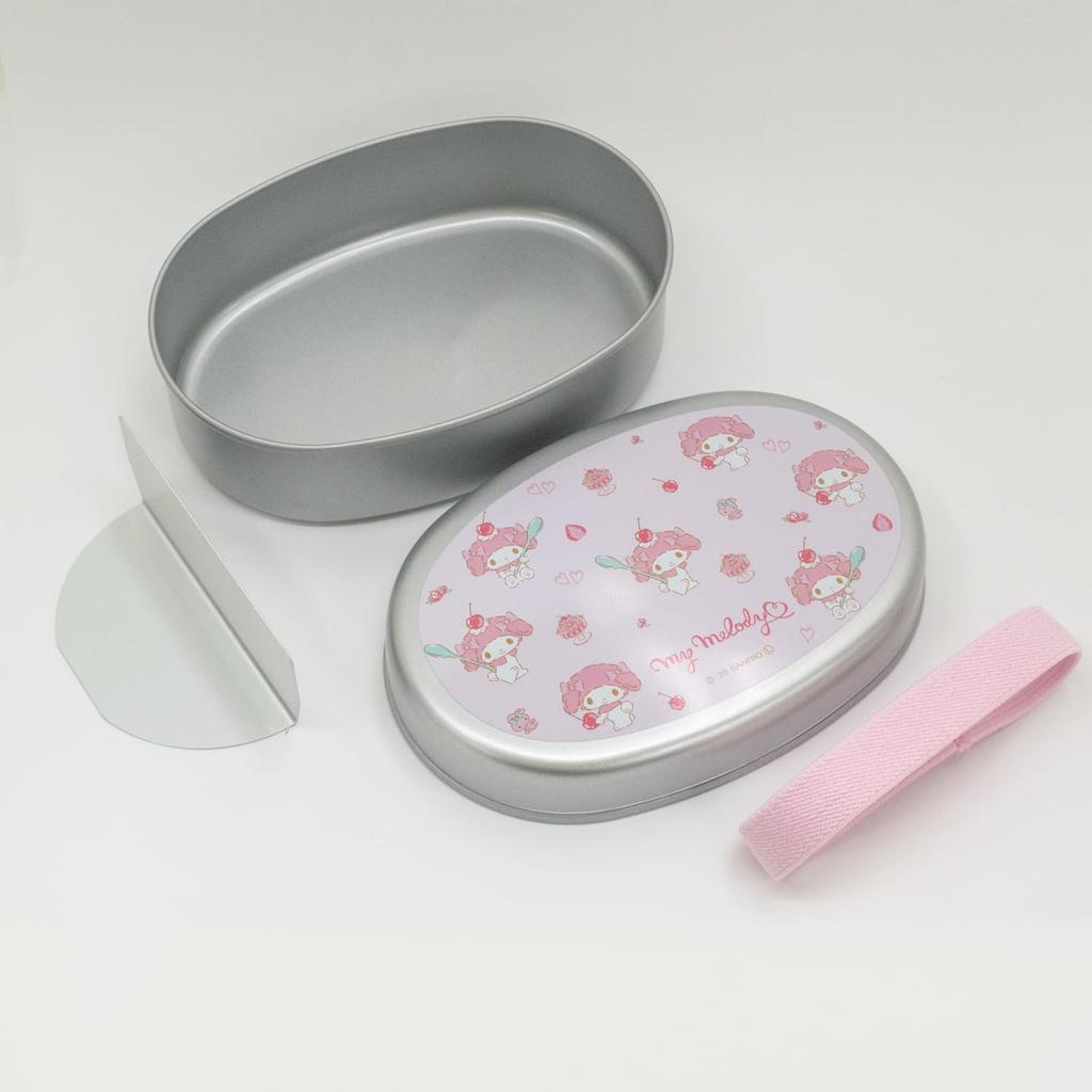 OSK Aluminum Lunch Sanrio My MM Lunch Made in Insulated Storage Children's Box, 350ml, Melody, No. 2, Belt, Divider, Japan, Compatible, AL-5