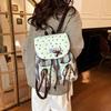 Trendy backpack women's large capacity versatile plaid sweet bow student schoolbag star backpack