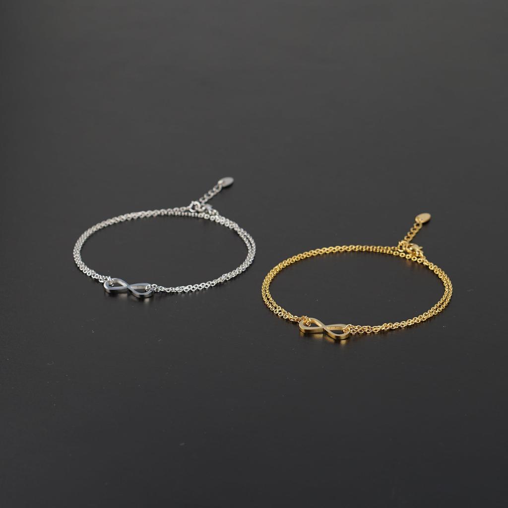 Alavel Ankelsmycken för Män och Kvinnor, Hypoallergena, Alltid-På Kedja, Oändlighet, Hawaiianskt Guld, Par, med Förlängningskedja