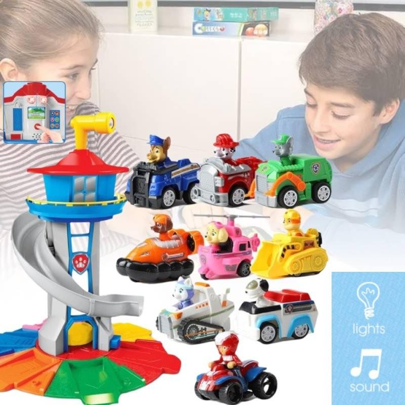 Back Pull Watchtower Vehicle Children Puzzle Toy Set Lookout Electric