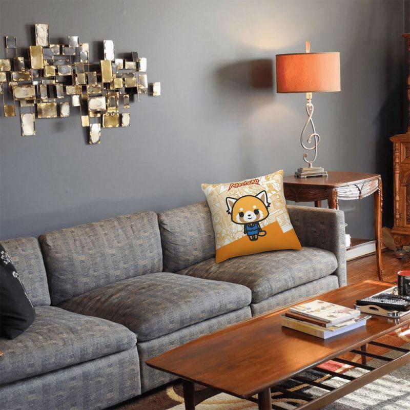 Custom Japan Cartoon Aggretsuko Anime Modern Throw Pillow Cover Bedroom Decoration Chair Cushion