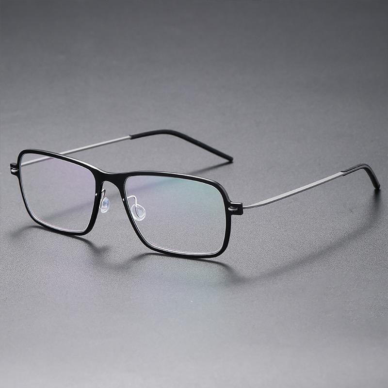 High Quality Denmark Brand Titanium Retro Square Eyewear Men Women Screwless Ultralight Eyeglasses Blue Light Spectacles Frames чёрный