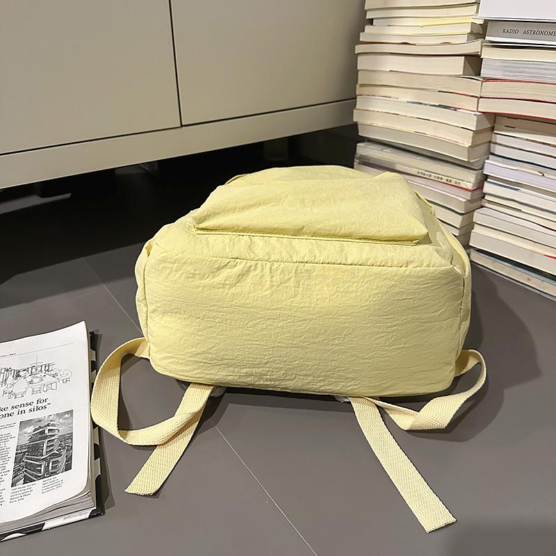 Solid Color Student Schoolbag Women's Large Capacity Backpack Men's Travel Backpack