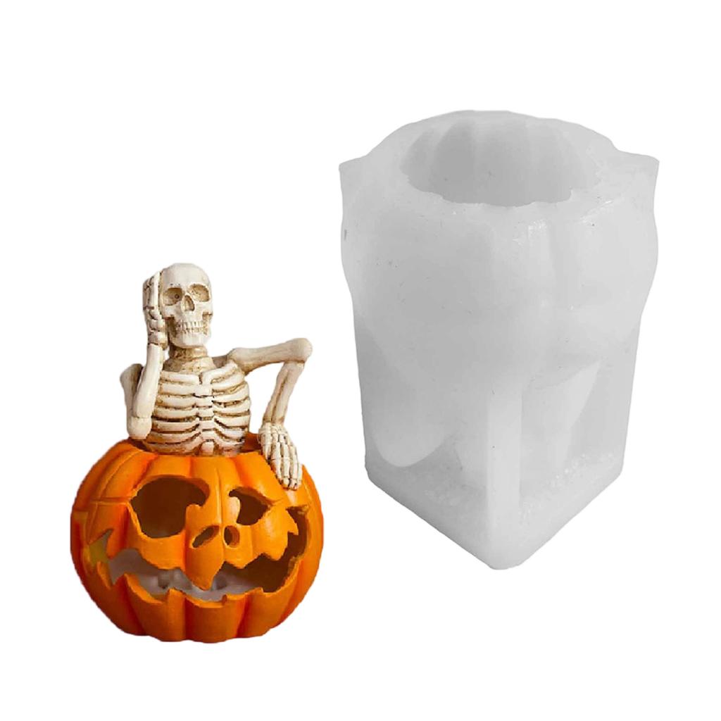 3D Skeleton Candle Mould Halloween Silicone Molds Pumpkins Castings Molds Handmade Plasters Molds Craft Supplies