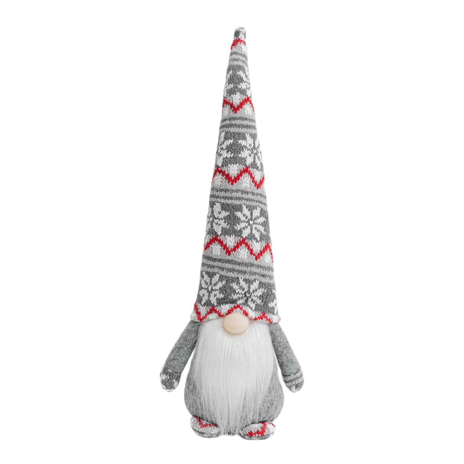 Christmas Gnome with Snowflake Hat - Faceless Doll Ornament темно-серого