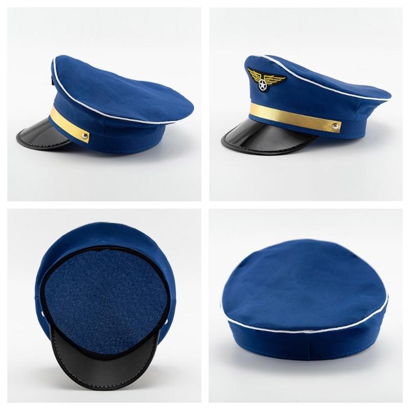 Zesílený rybářský klobouk Venkovní kbelíkový klobouk Pilotní uniformní klobouk Letecký klobouk Unisex pro turistiku a cestování