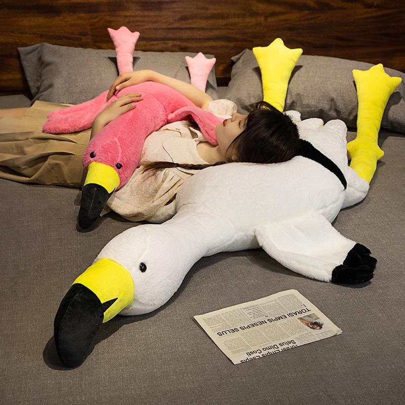 Big Size Flamingo Doll Stuffed Toy Soft Big Pillow Girl Heart-shaped Rag Bed Leg Birthday Christmas Gift Plush Toys