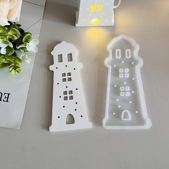 Silicone Lighthouse Mold Resin Plaster Candle Making Mold Summer Beach Theme Handmade Artwork Mold Flexible DIY Craft Tools
