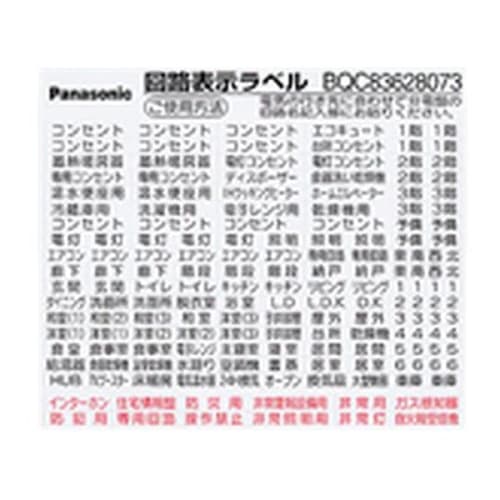 Panasonic Residential Distribution Board Circuit Display Label Large (Compact 21) Set of 2 BQC83628073-2