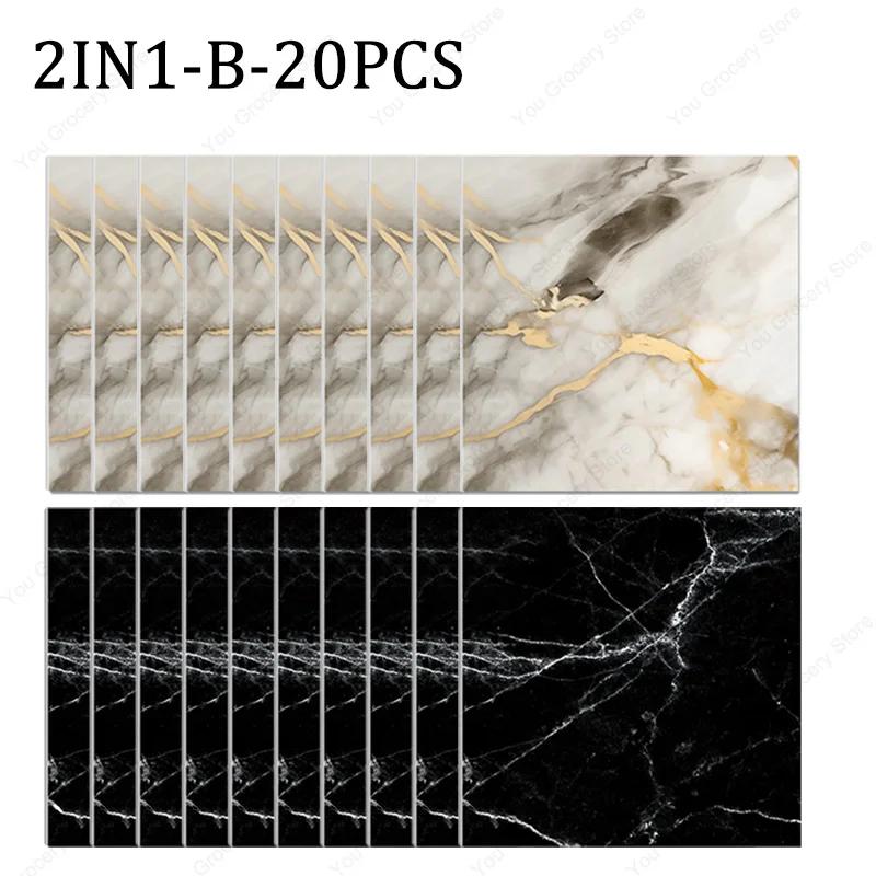 30×30cm Thickened Self-adhesive Decor Wall Sticker Marble Tile Floor Sticker PVC Waterproof Toilet Kitchen Home Floor