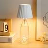 Pleated Lampshade LED Bottle Lamp Mobile Charging Dimmable Bar Restaurant Night Light Bottle Table Lamp Embedded Design