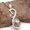 Ocean Jasper Tanzite Gemstone Mother's Day Silver Jewelry Pendant  2.75"